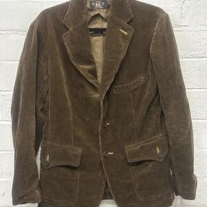 RRL Ralph Lauren Unconstructed Brown Japanese Corduroy Sport Coat Jacket-MEN Sp
